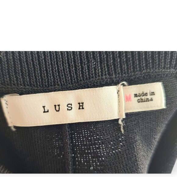 🛍️ LUSH Black Knit Tie-Front Joggers - Women's Medium Black - - Picture 7 of 9